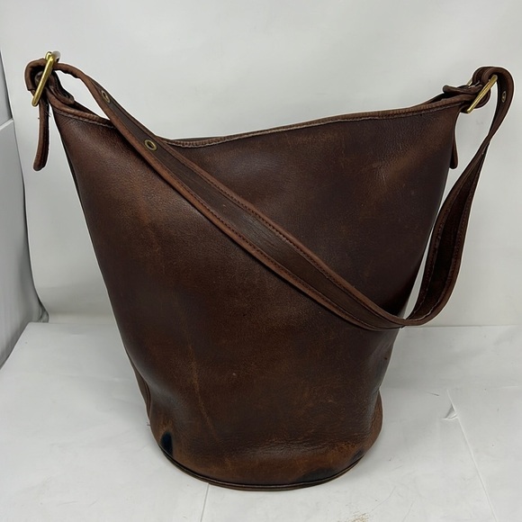 Coach Brown Duffle Feed Sac Shoulder Bag XL F7D - Picture 2 of 16